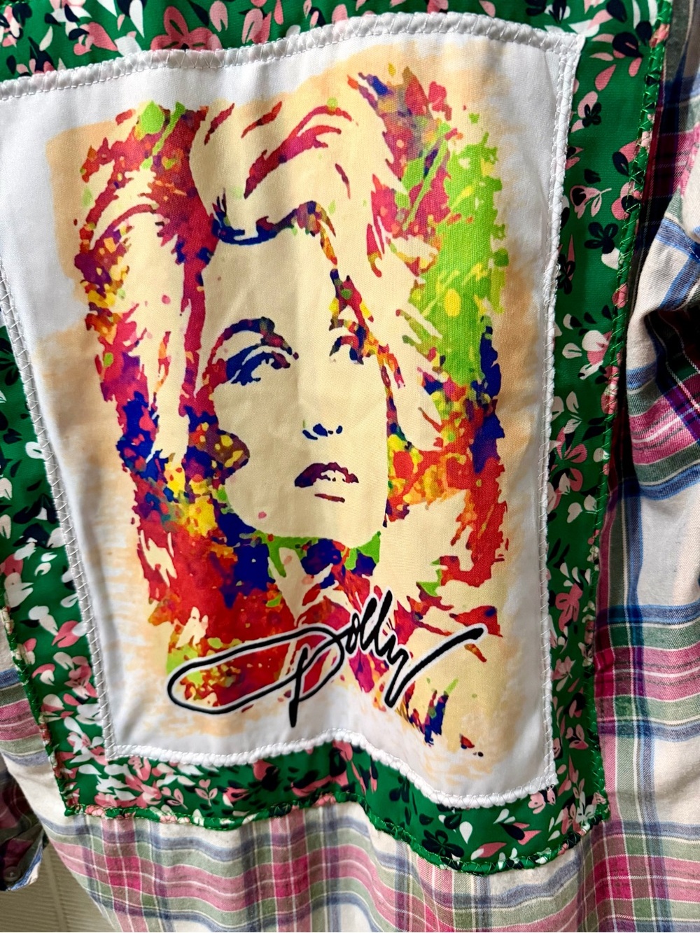 VINTAGE Dolly Parton Upcycled Flannel